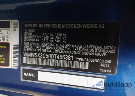 2013 Mini Coupe Cooper S from USA, damaged, VIN WMWSX3C50DT466381